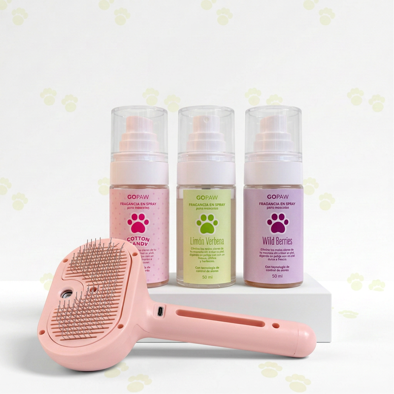 Kit Cepillo + Trío — Peine Difusor + 3 Fragancias 50 ml