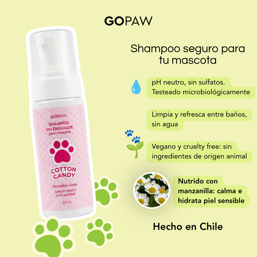 Kit Spa en Casa Go Paw - info shampoo sin enjuague